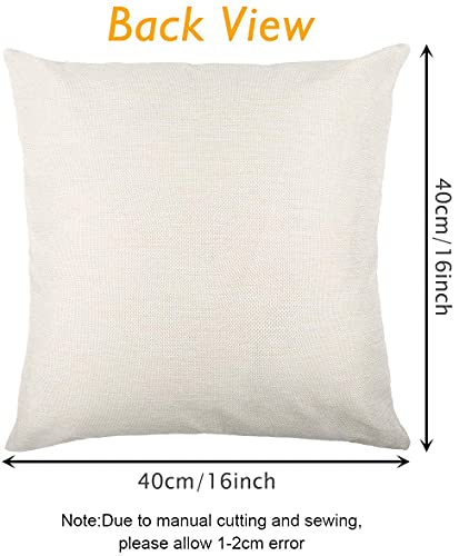 Tosewever Set of 4 Decorative Geometric 16 x 16 Inches Throw Pillow Covers - Modern Pattern Linen Square Pillow Cushion Case for Sofa Couch Bed Home Outdoor Car (16" x 16", Black)