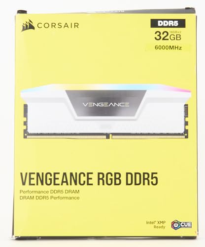 CORSAIR VENGEANCE RGB DDR5 RAM 32GB (2x16GB) 6000MHz CL40 Intel XMP iCUE Compatible Computer Memory - Black (CMH32GX5M2B6000C40)