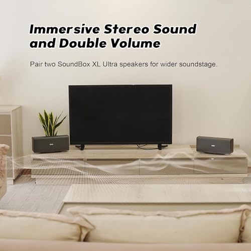 DOSS SoundBox Ultra Bluetooth Speaker with 2.1 Sound Channel Audio, 80W Superior Sound with Deep Bass, Two DSP Technologies, 18H Playtime, Bluetooth 5.3, Wireless Speaker for Home, Office, Room-Black