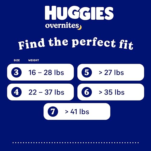 Huggies Overnites Size 6 Overnight Diapers (35+ lbs), 84 Ct (2 Packs of 42), Packaging May Vary