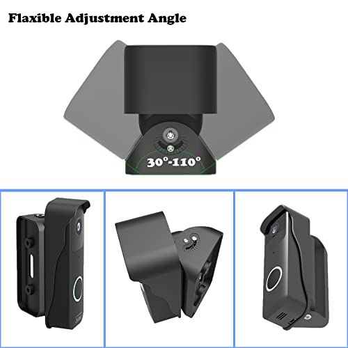 Blink Doorbell Mount, Adjustable Angle Mount Kit (up to 110 Degrees Tilt) for Blink Video Doorbell 2021, Wide Viewing Range Left/Right Adjustable Blink Corner Mount with Mounting Cover (Black)