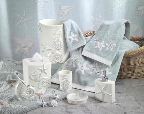 Avanti Linens - Soap Dish, Seashell Inspired Bathroom Accessories, Guest Bathroom Essentials (Sequin Shell Collection)