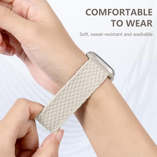 Zedoli 5 Pack Braided Solo Loop Compatible with Apple Watch Band 38mm 40mm 41mm 42mm Women Men, Stretchy Nylon Elastic Sport Strap Wristbands for Apple Watch SE Band iWatch Series 10 9 8 7 6 5 4 3 2 1