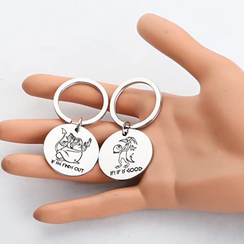 FAADBUK Pain and Panic Gift Couple Keychain If is Good If He Find Out Keychain for Best Friends (IFIF SET)