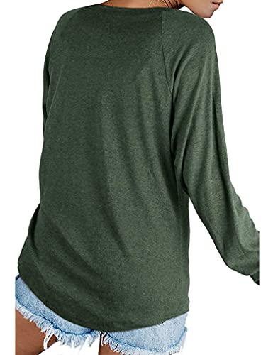 Womens Tunic Tops to Wear with Leggings Fall Crew Neck Basic Long Sleeve Shirts