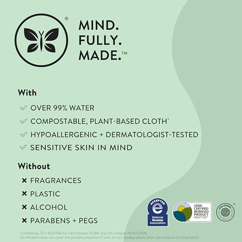 The Honest Company Clean Conscious Unscented Wipes | Over 99% Water, Compostable, Plant-Based, Baby Wipes | Hypoallergenic for Sensitive Skin, EWG Verified | Pattern Play, 10 Count