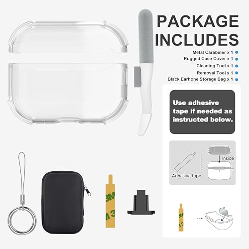 Maxjoy for Airpods Pro 2nd Generation Case Clear, AirPods Pro 2 Cover with Cleaner Kit Transparent Soft TPU Pro2 Shockproof Protective Case Compatible with Apple Airpods Pro 2 2023 USB-C/ 2022, Clear