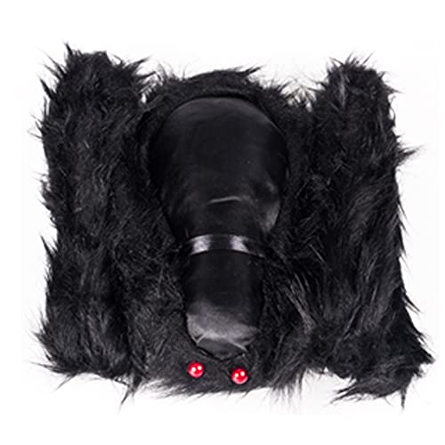 Easeen Halloween Spider Decorations, 50" Scary Giant Spider with 200" Triangle Web & 2×20gr Spider Webs, Large Hairy Spider Props for Halloween Creepy Decor Indoor, Outdoor, Party, Window, Wall, Yard