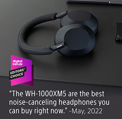 Sony WH-1000XM5 The Best Wireless Noise Canceling Headphones, Made Of Soft Fit Synthetic Leather, Integrated Processor V1, With 4 Beamforming Microphones, Up To 30-Hour Battery Life, Midnight Blue