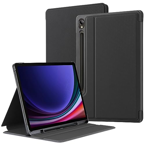 Cobak Case for Samsung Galaxy Tab S9 10.9 Inch 2023 with S Pen Holder, Slim, Multi Viewing Angles, Shockproof Stand Folio Cover. All New PU Leather Smart Cover with Auto Sleep Wake Feature.