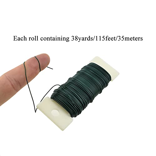 HAHIYO 26Gauge Silver Wire - 1 Roll, 38 Yards (115 Feet) Flexible Floral Wire for Crafts, Christmas Wreaths, Tree & Flower Arrangement, Wedding DIY