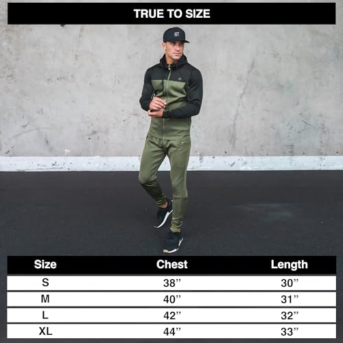 Born Tough Gym Workout Hoodie for Men, Athletic Track Jacket, Mens Gym Hoodie, Black Full Zip-Up Hoodie Running, Bodybuilding