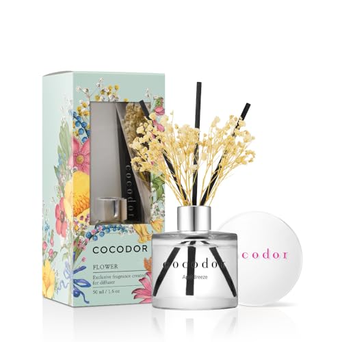 COCODOR Rose Flower Reed Diffuser/Pure Cotton/6.7oz(200ml)/1 Pack/Reed Diffuser, Reed Diffuser Set, Oil Diffuser & Reed Diffuser Sticks, Home Decor & Office Decor, Fragrance and Gifts