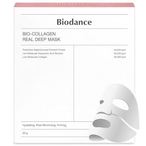 BIODANCE Hydro Cera-nol Real Deep Mask, Overnight Hydrogel Mask, Soothing, Moisturizing, Nourishing, 1.19oz(34g) x 4ea