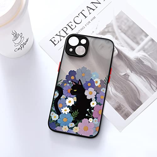 Idocolors Yellow Flower Matte Phone Case Compatible with iPhone 14 Pro Max,Translucent Frosted Protective Cover Hard PC Back Soft TPU Bumper Anti-Scratch Ultra Slim Shockproof Case