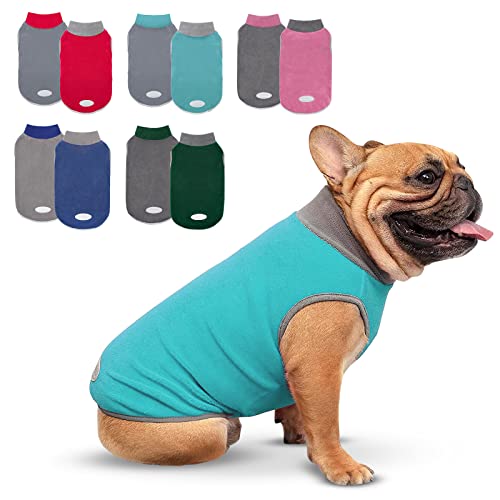 cyeollo 2 Pack Fleece Dog Sweater Pullover Dog Sweatshirt Reflective Lightweight Clothes for Small Dogs Girl Pet Apparel Purple, Grey, M