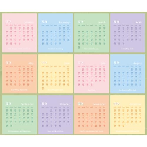 2024 Mini Desk Calendar Monthly Office Home School Decor Calendar 4.4" x 3.2" (Oct. 2023 to Dec. 2024)