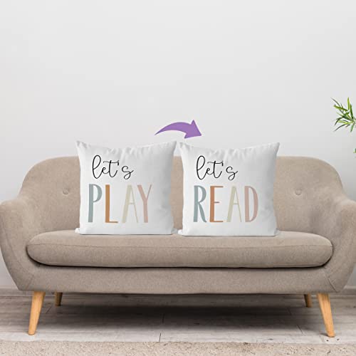 IWXYI Lets Play Pillow Cover,Kids Pillow Covers 18x18,Kids Throw Pillow Covers for Couch Kids Bedroom,Boho Home Decor,Kids Decorative Pillow Cases