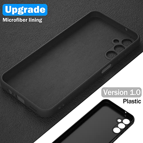 Jasmeas for Samsung Galaxy A14 5G/4G Case with 2 Tempered Glass Screen Protector, Liquid Silicone with Soft Anti-Scratch Microfiber Lining Shockproof Protective Cover for Galaxy A14 5G/4G-Black