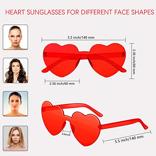 Virtue morals 8 Pair Heart Shaped Sunglasses for Women, Heart Glasses, Heart Sunglasses, Purple