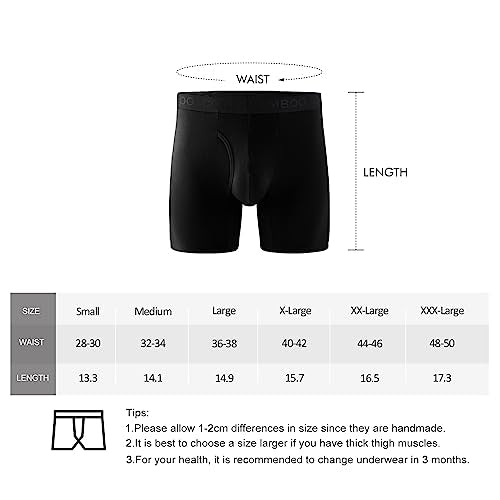 BAMBOO COOL Men's Underwear Boxer Briefs Soft Breathable with Fly Underwear For Men 4 Pack
