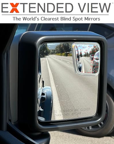 Custom Blind Spot Mirrors- Compatible with 2020-Present Jeep Gladiator | blind spot mirrors compatible with Jeep Gladiator JT| NXTGEN Extended View Blind Spot Mirrors - 2 Piece Set (Left & Right)