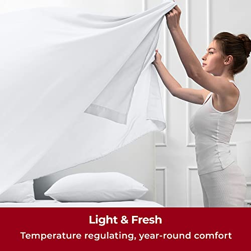 Mellanni Split King Sheets Set - 5 PC Iconic Collection Bedding Sheets & Pillowcases - Hotel Luxury, Extra Soft, Cooling Bed Sheets - for Women, Men, Kids & Teens (Split King, Sky Blue)