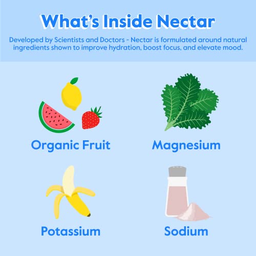 Nectar Hydration Packets - Electrolytes Powder Packets - No Sugar or Calories - Organic Fruit Liquid Daily IV Hydrate Packets for Dehydration Relief and Rehydration (Watermelon 30 Pack)