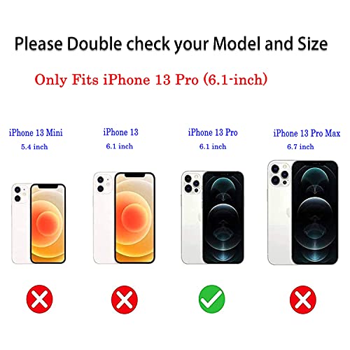 J.west Case for iPhone 13 Pro Case 6.1 inch,Sparkle Opal Glitter Translucent Clear Soft TPU Slim Fit Protective Phone Cover Case for Women Girls Colorful