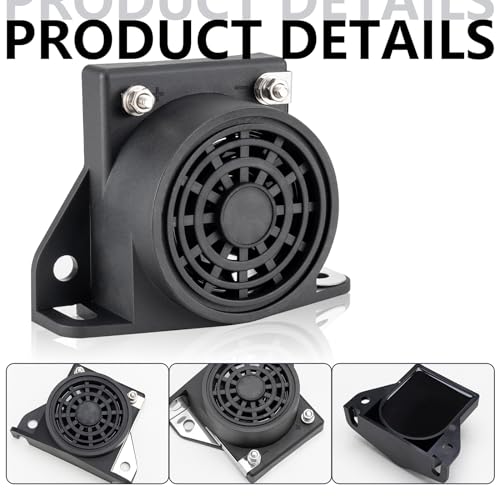 Car Back-up Alarm, 110dB 12V-48V DC Waterproof Industrial Heavy-Duty Backup Reverse Warning Alarm with Super Loud Beeper Tone for Truck Van Freight Car Lorry Heavy Vehicles banhao
