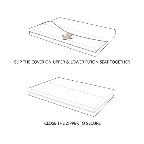 LANE LINEN Futon Covers Full Size, 100% Cotton Futon Slipcovers, Full Size Futon Mattress Cover for Futon Sofa Bed, Foldable Armless Sofa Cover, Zippered Futon Couch Cover - Teal