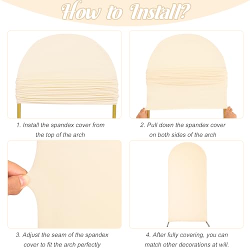 Spandex Fitted Wedding Arch Cover Set of 3 Arch Backdrop Cover, Round Top Chiara Backdrop Stand Covers for Wedding Birthday Party Baby Shower Banquet Arch Decoration (Sage Green, 5FT,6FT,6.6FT)