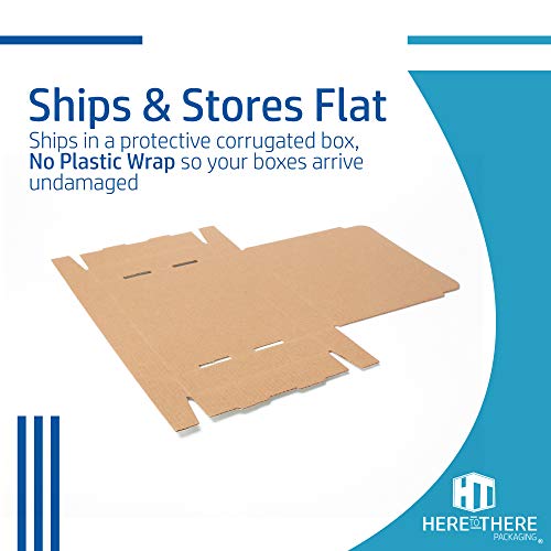 Here to There Packaging White Cardboard Pizza Boxes, Takeout Containers - 10 x 10 Pizza Box Size, Corrugated, Kraft – 50 Pack