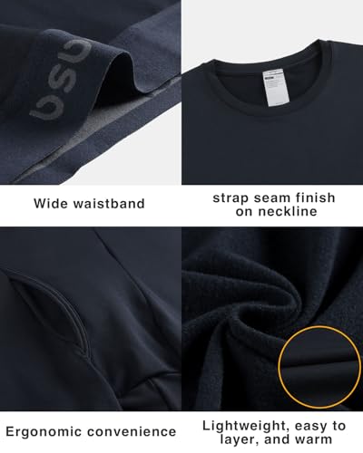 LAPASA Men's Thermal Underwear Set Soft Fleece Lined Long Johns Heavyweight Base Layer Top & Bottom Winter Thermoflux 300 Extra Warm M24 Medium Navy Blue