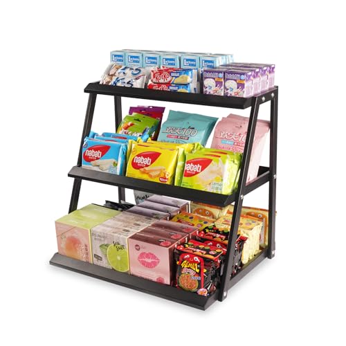 WWN 3 Tier White Candy Display - Snack holder with snack holder - Display Stand for Vendors- Cupcake display stand –Tabletop Shop Retail Display (WHITE)