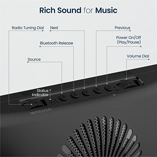 Bluetooth Speaker with FM Radio Customizable Picture Frame Wireless Speaker Wireless Rechargeable Custom Photo Frame Portable Bluetooth Speaker Loud HD Stereo Sound Rich Bass Black