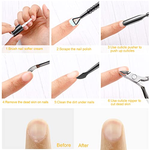 Mudder Acrylic Nail Clippers Kit False Nails Tips Cutter Professional Cuticle Trimmer Nipper Cutter Pusher Remover Stainless Steel Manicure Pedicure Art Tools Set Salon Home(Black)