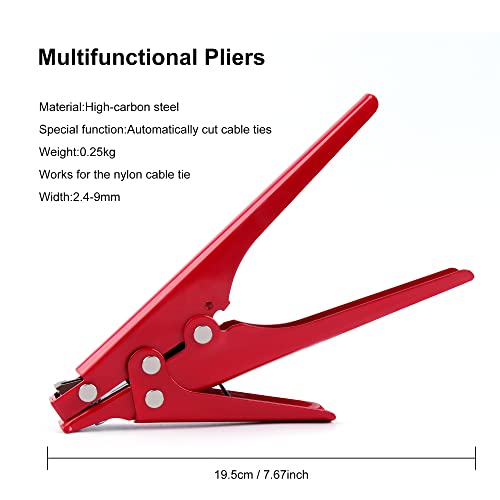 Knoweasy Zip Tie Tool and Tensioning and Cutting Tool for Plastic Nylon Cable Tie or Fasteners up to 0.37 Inches