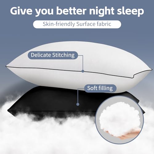 HIMOON Bed Pillows for Sleeping Standard Size Set of 2,Comfortable Hotel Cooling Pillows 2 Pack, Soft & Support