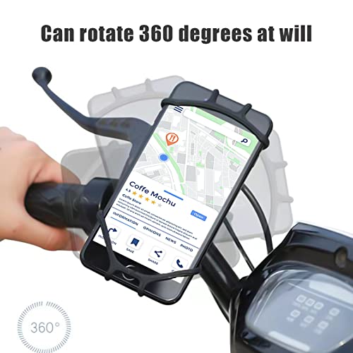 ORIbox Detachable Bike Phone Holder, Universal Bicycle Motorcycle Cell Phone Mount, 360° Rotatable Adjustable Bike Phone Mount Compatible for 4" to 6.7" Smartphones, Detachable Black