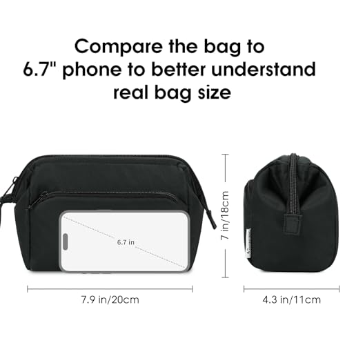 Narwey Large Checkered Makeup Bag Women Wide-open Make up Bag Travel Cosmetic Bag Organizer Toiletry Bag for Cosmetics Toiletries Accessories (Light Checkerboard)