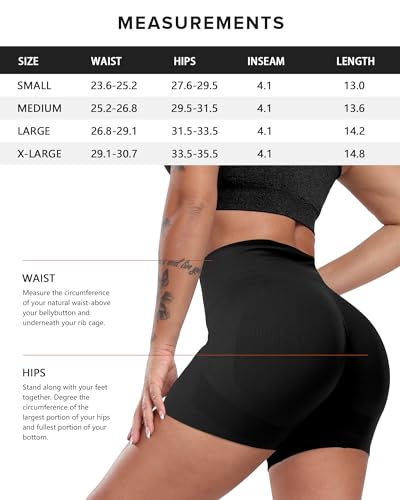 CHRLEISURE Women's 4 Packs Workout Gym Shorts, High Waisted Butt Lifting Scrunch Butt Seamless Booty Shorts(Black,Gray,Tie dyed Black/Purple, L)