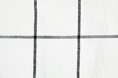 Sticky Toffee Woven Cotton Placemats Set of 4, Cream Farmhouse Plaid, 14 x 19 in, Washable Table Mats for Kitchen or Dining Table