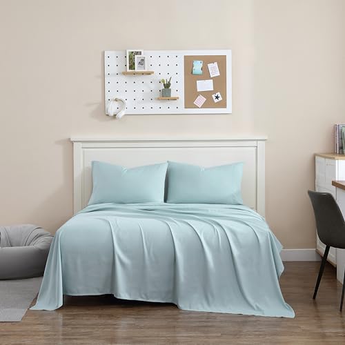 1888 Mills Twin Sheet Set – 3 Piece Bedding – Soft and Shrinkage Resistant Deep Pockets True Classic Microfiber Bed Sheet Set (Blue, Twin)