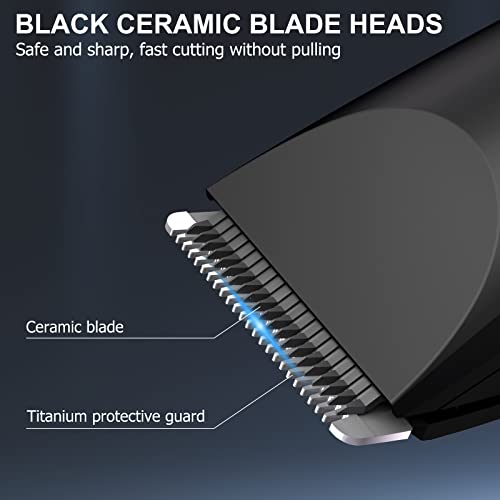 OLOV Electric Body Hair Trimmer - Groin Trimmer for Men - Bikini Trimmer Women - Wet/Dry Shaver Groomer, Replaceable Ceramic Blade Heads, USB Recharge Dock, Waterproof Hygiene Razor, Black