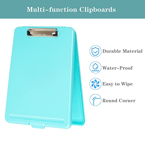 WAVEYU Cute Clipboard with Storage, Plastic Storage Clipboard with Low Profile Clip, Portable Writing Clipboard with Compartment Organizer for Nurses, Lawyers, Students, Classroom, Office,(Yellow)