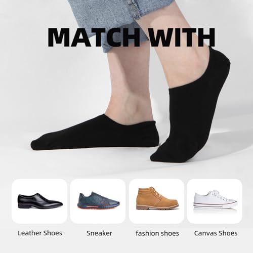 Korheyr No Show Socks Women And Men Invisible Low Cut Athletic Liner Socks, 6 Pairs (Black)