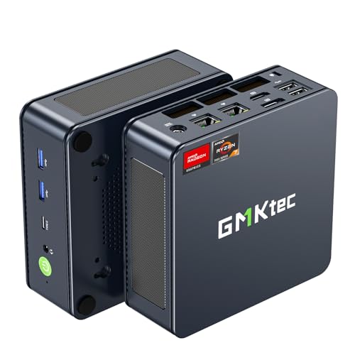 GMKtec Mini PC Gaming, M7 AMD Ryzen 7 PRO 6850H (8C/16T 4.70Ghz) Dual NIC LAN 2.5G Desktop Computer Windows 11 Pro, 16 DDR5 RAM + 512GB Hard Drive PCle SSD, Dual USB4, HDMI 2.1, USB-C