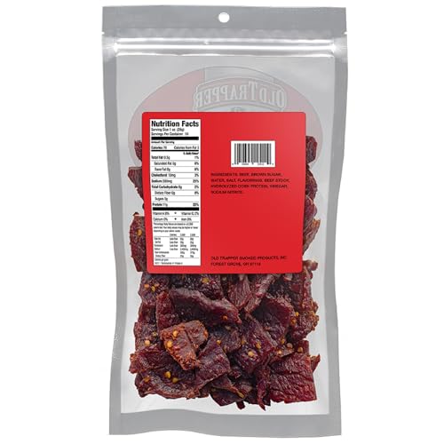 Old Trapper Beef Jerky, Hot & Spicy 10-Ounce Individual Pack, Tender and Spicy Meat Snacks for Lunches or Between Meals, 11 Grams of Protein and 70 Calories per Ounce (Pack of One)