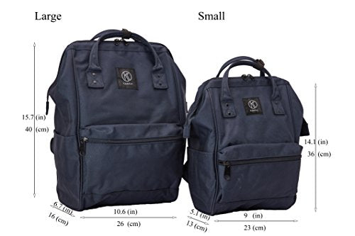 Kah&Kee Polyester Travel Backpack Functional Anti-theft School Laptop for Women Men (Navy, Medium)